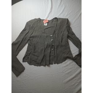 Vintage Dead Stock Whimsigoth Career Blouse Padded Shoulders Judy Knapp Medium